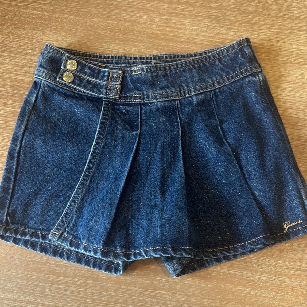 Guess Blue Skort-Style Denim Shorts